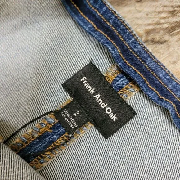 Frank and Oak Pinafore Denim Overall‎ Jean Dress Blue Pockets Womens Size… - Picture 12 of 14